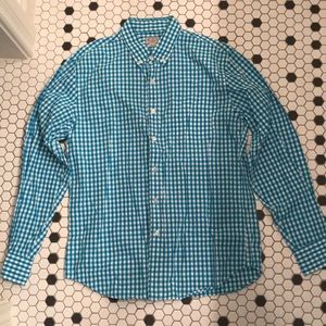 Men’s JCrew blue gingham dress shirt Large